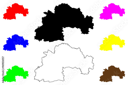 Dnipropetrovsk Oblast (Administrative divisions of Ukraine, Oblasts of Ukraine) map vector illustration, scribble sketch Sicheslav Oblast map