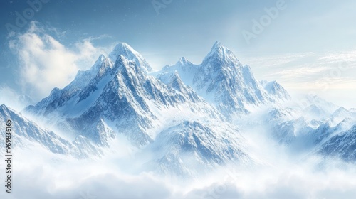 Majestic Snowy Mountain Peaks