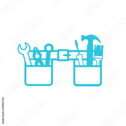 Toolbelt icon. Isolated on white background. From blue icon set.