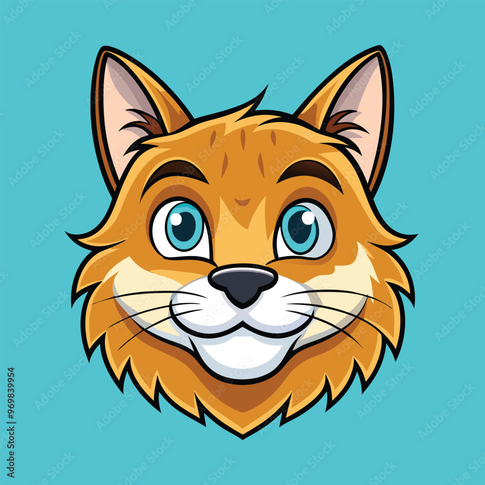 Cat face Vector Cartoon Illustration. Animal Design Isolated. Cat face Vector Cartoon Illustration. Animal Design Isolated.