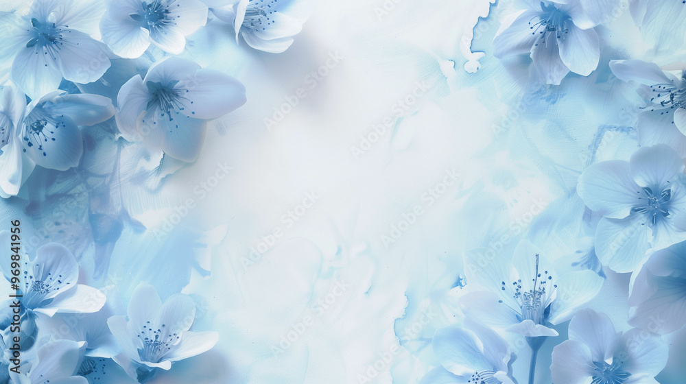 Delicate blue flowers on a light blue abstract background. Delicate blue flowers on a light blue abstract background.