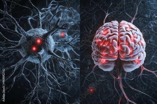 AI algorithm neuroaesthetics neuromechanics neurofeedback and neuroinformatics glowing neuron synapses intertwined with neural networks in a conceptual space photo