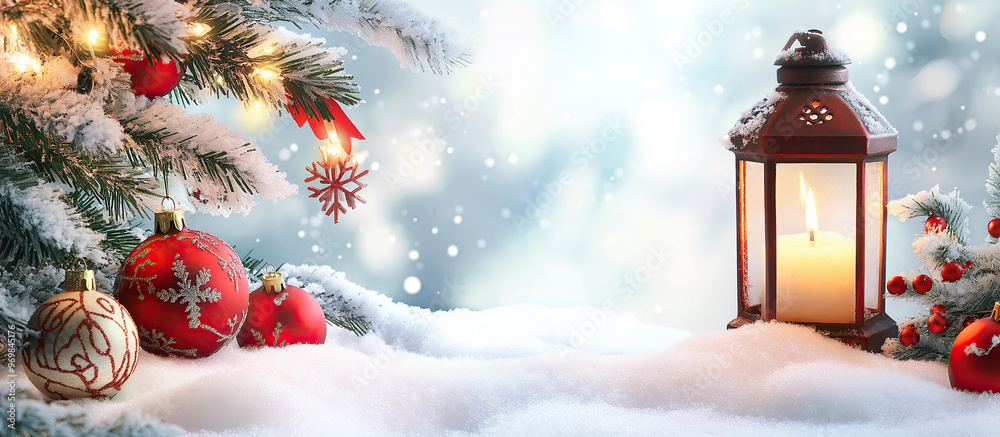 Christmas decorations snow and bokeh background. Christmas decorations snow and bokeh background.