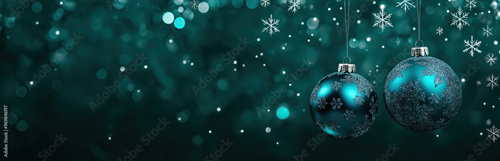 Christmas decorations with empty space.