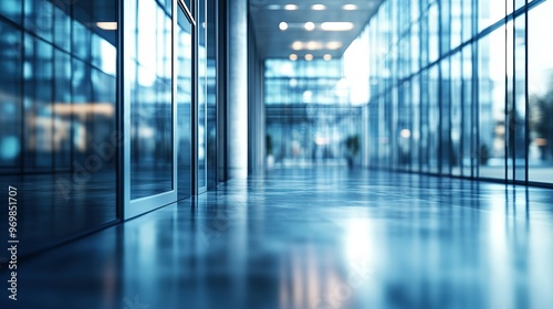 Wallpaper Mural A View Down a Modern Office Hallway Torontodigital.ca