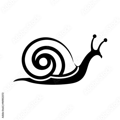 Snail Icon - Silhouette Clipart with Transparent Background 