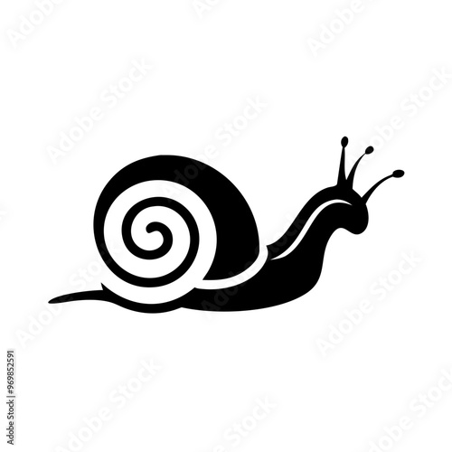 Snail Icon - Silhouette Clipart with Transparent Background 