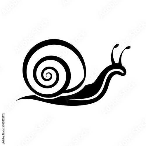 Snail Icon - Silhouette Clipart with Transparent Background 