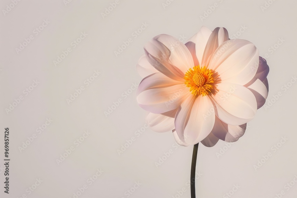 Obraz premium Colorful spring flowers on white background close-up. Beautiful simple AI generated image