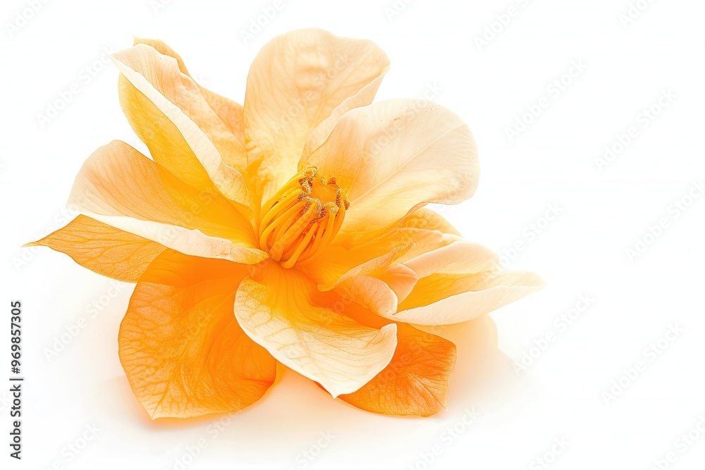 Obraz premium Colorful spring flowers on white background close-up. Beautiful simple AI generated image