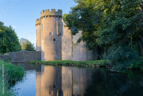 Ruins of Whittington Castle near Oswestry in Shropshire, UK on a Summer morning photo