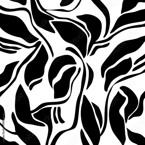 Seamless abstract hand drawn zebra pattern. Vector Illustration.	
