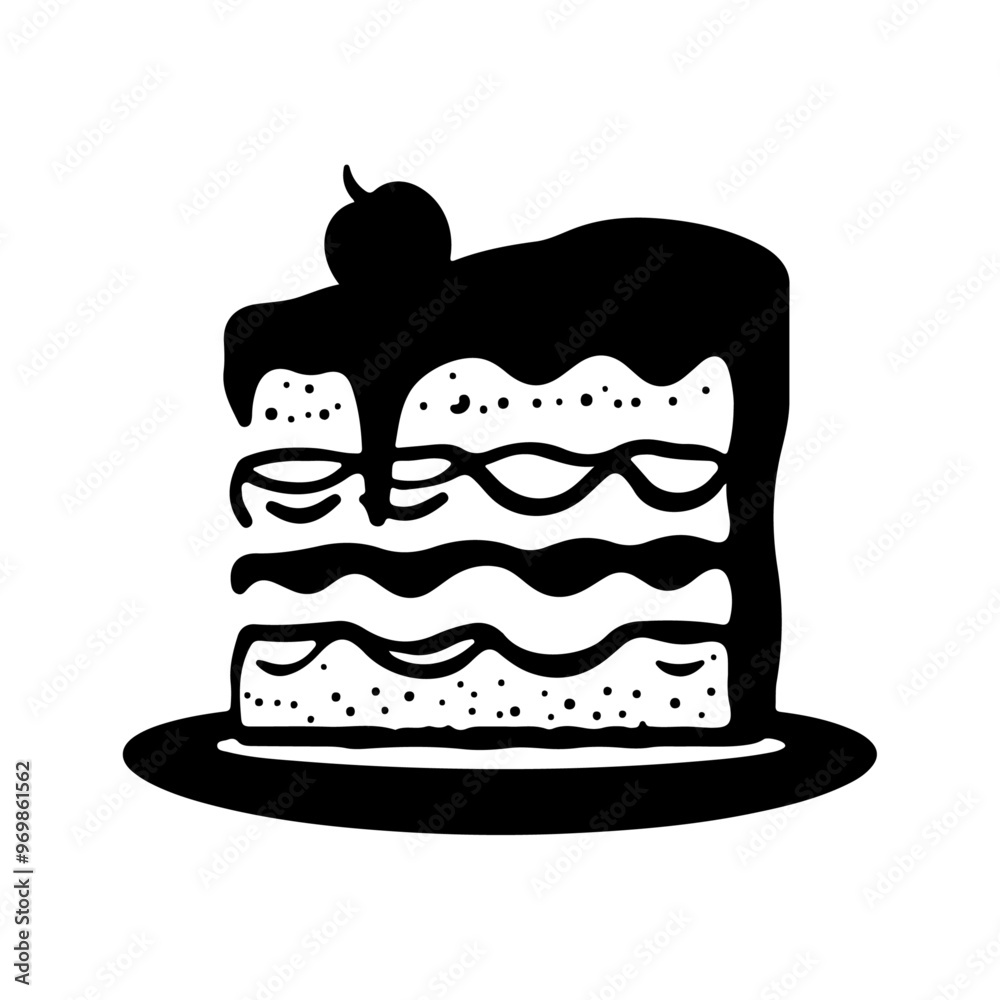 cake illustration vector silhouette, isolated white background cake illustration vector silhouette, isolated white background