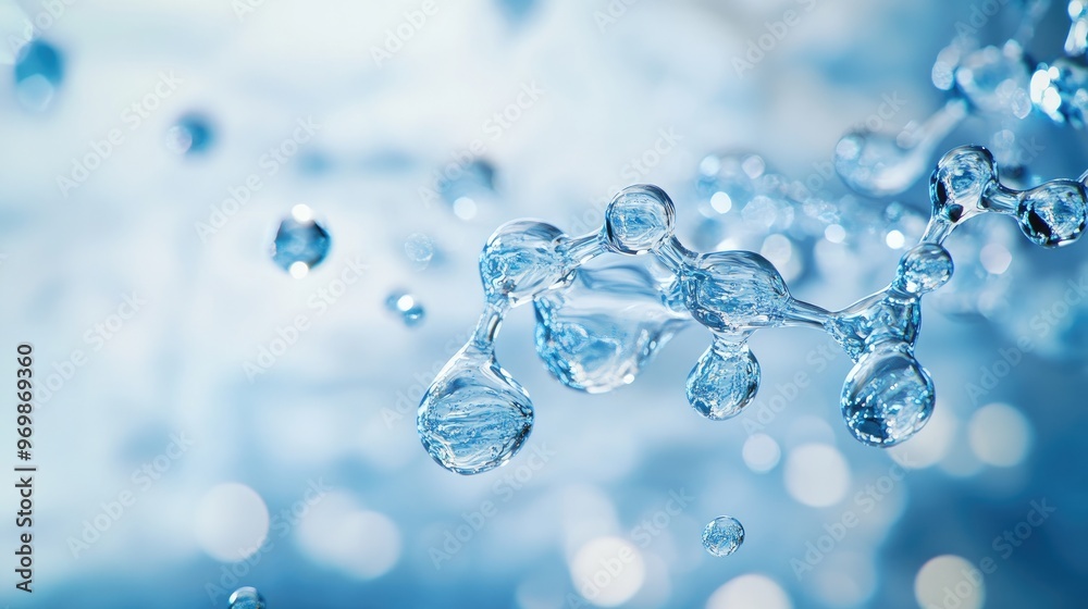 Abstract Water Droplet Chain with Bokeh Background. Abstract Water Droplet Chain with Bokeh Background.