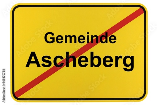 Illustration eines Ortsausgangsschildes der Gemeinde Ascheberg in Nordrhein-Westfalen photo