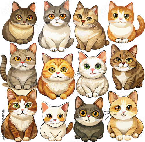 Adorable Cat Stickers A Collection of Cute and Playful Designs