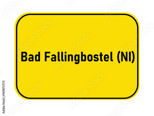 German yellow town entrance sign Bad Fallingbostel