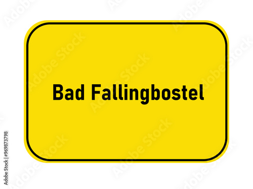 German yellow town entrance sign Bad Fallinbostel