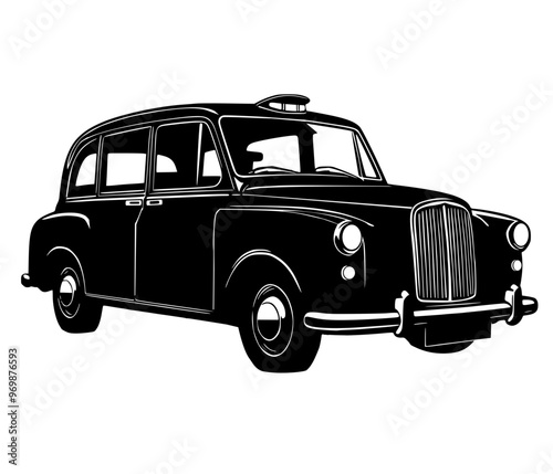 London taxi cab vector illustration