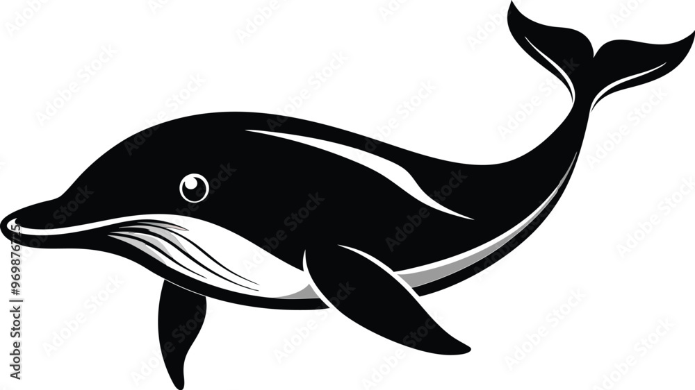 Fototapeta premium whale silhouette vector illustration.
