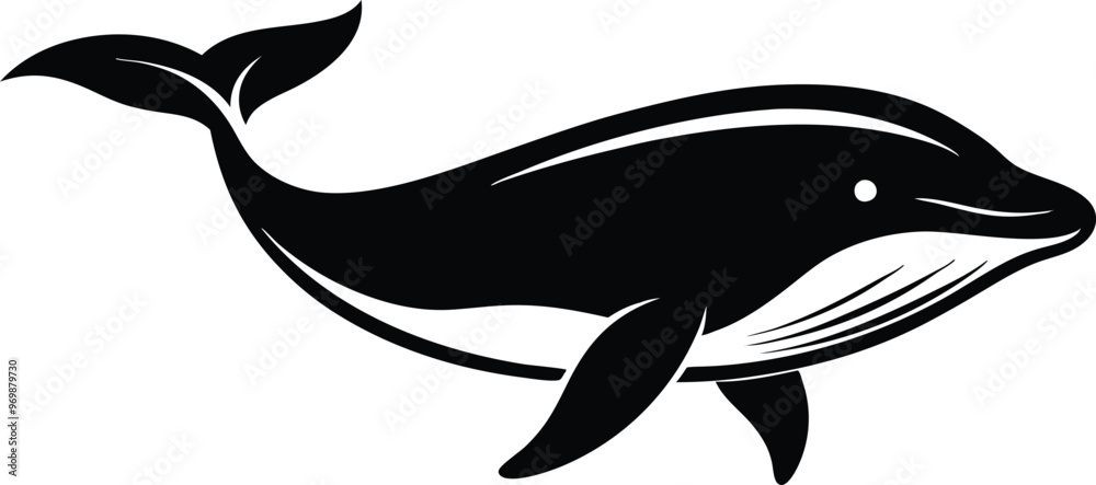 whale silhouette vector illustration.
