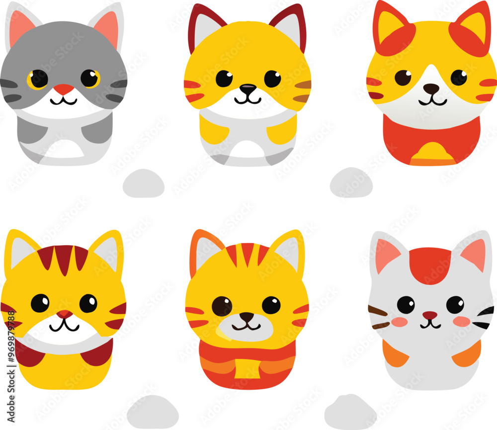 Adorable Cat Stickers A Collection of Cute and Playful Designs Adorable Cat Stickers A Collection of Cute and Playful Designs