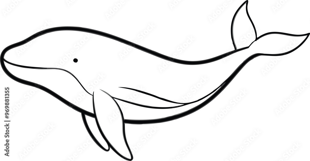 Fototapeta premium whale silhouette vector illustration.