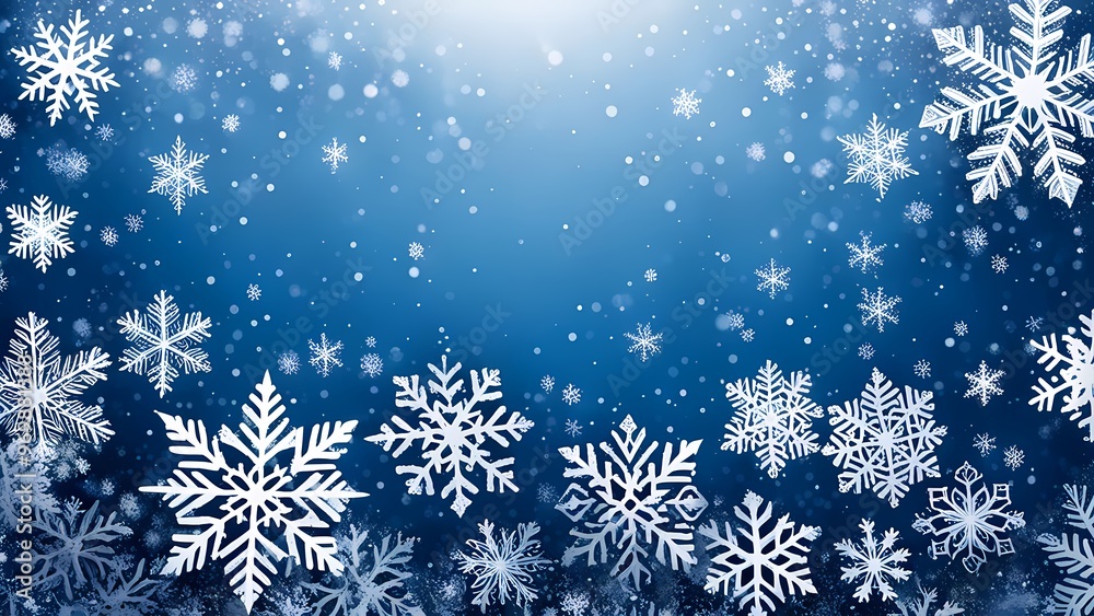 Blue background with snowflakes Blue background with snowflakes