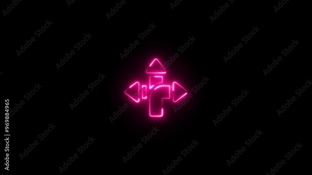neon arrows isolated on black background. 3 arrows showing 3 direction. Animated directional arrow. Three in one. neon arrows isolated on black background. 3 arrows showing 3 direction. Animated directional arrow. Three in one.