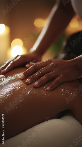 Wallpaper Mural A focused image of hands working on the client’s back muscles. Torontodigital.ca