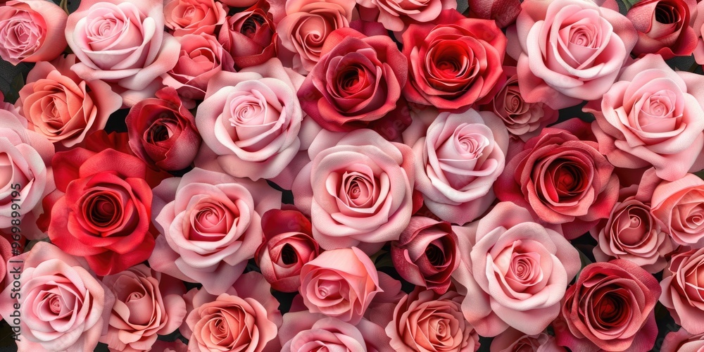 Lush Bouquet of Pink and Red Roses Lush Bouquet of Pink and Red Roses