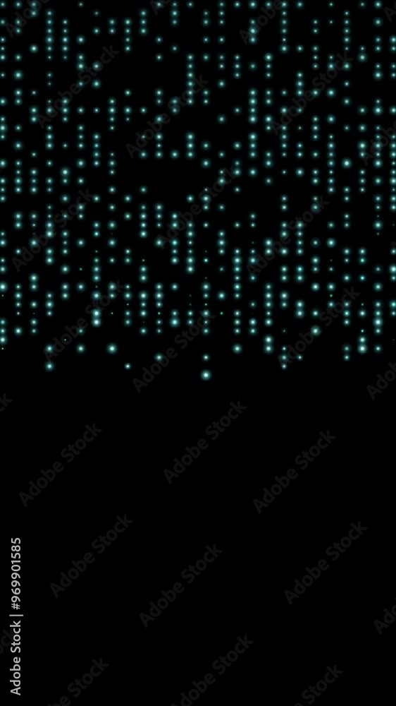 Blue neon technology background. Abstract code moving in a cyberspace. Data flow texture. Bright dots falling down. Futuristic concept of digital energy data uploading. Vertical video Blue neon technology background. Abstract code moving in a cyberspace. Data flow texture. Bright dots falling down. Futuristic concept of digital energy data uploading. Vertical video
