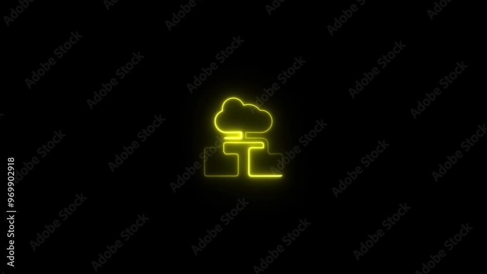 Sitemap neon sign appear in center and disappear after some time. Animated blue neon icon on black background. Looped animation. Sitemap neon sign appear in center and disappear after some time. Animated blue neon icon on black background. Looped animation.