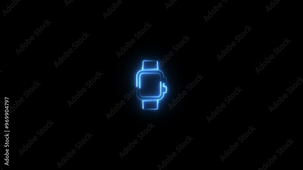 Glowing neon line Smart watch showing heart beat rate icon isolated on black background. Fitness App concept. 4K Video motion graphic animation. Glowing neon line Smart watch showing heart beat rate icon isolated on black background. Fitness App concept. 4K Video motion graphic animation.