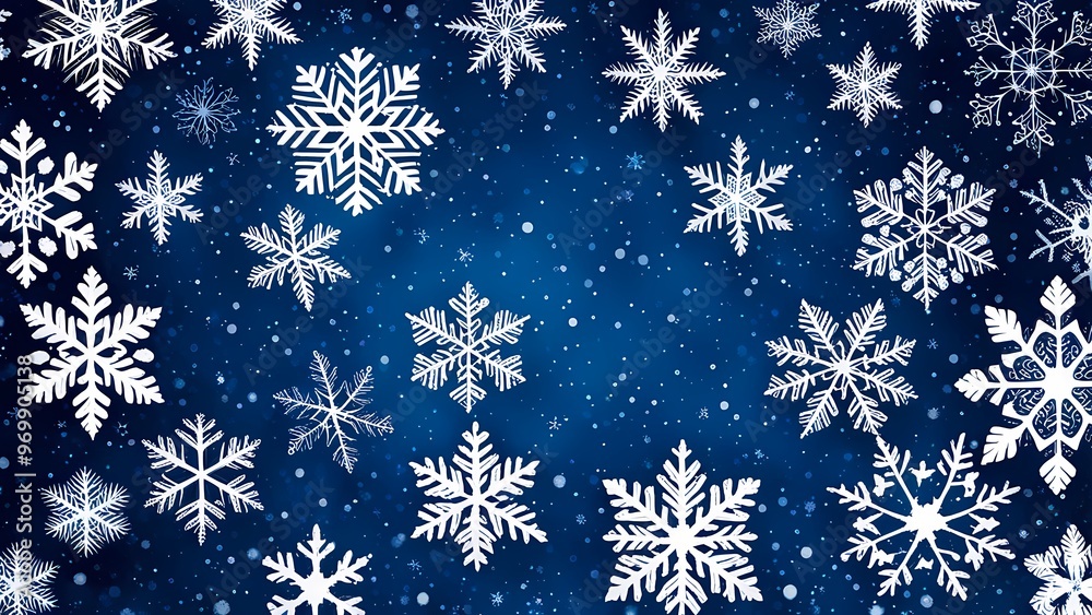 Blue background with snowflakes Blue background with snowflakes