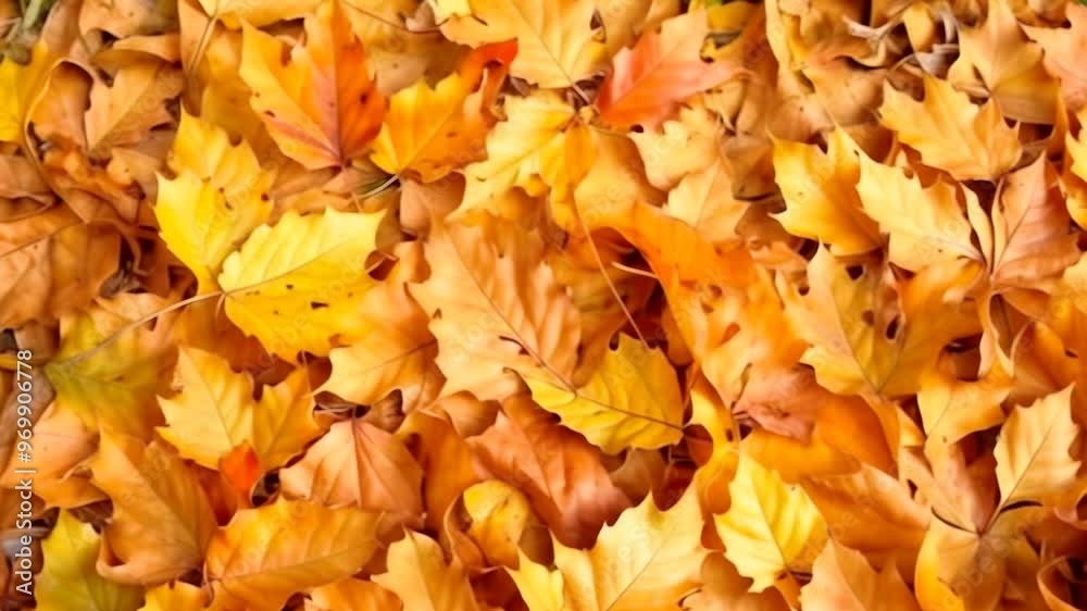 Fall foliage covering the ground in a vibrant display of orange and yellow leaves Fall foliage covering the ground in a vibrant display of orange and yellow leaves