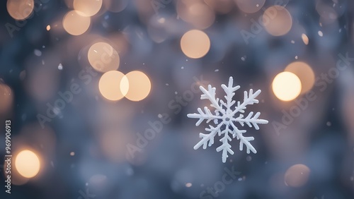 Bokeh lights on the snow