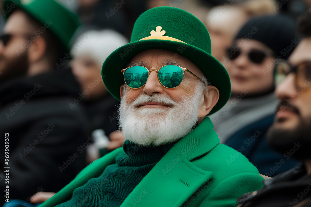 Diverse Group of People Celebrating St. Patrick's Day, Festive Atmosphere and Cultural Celebration Diverse Group of People Celebrating St. Patrick's Day, Festive Atmosphere and Cultural Celebration