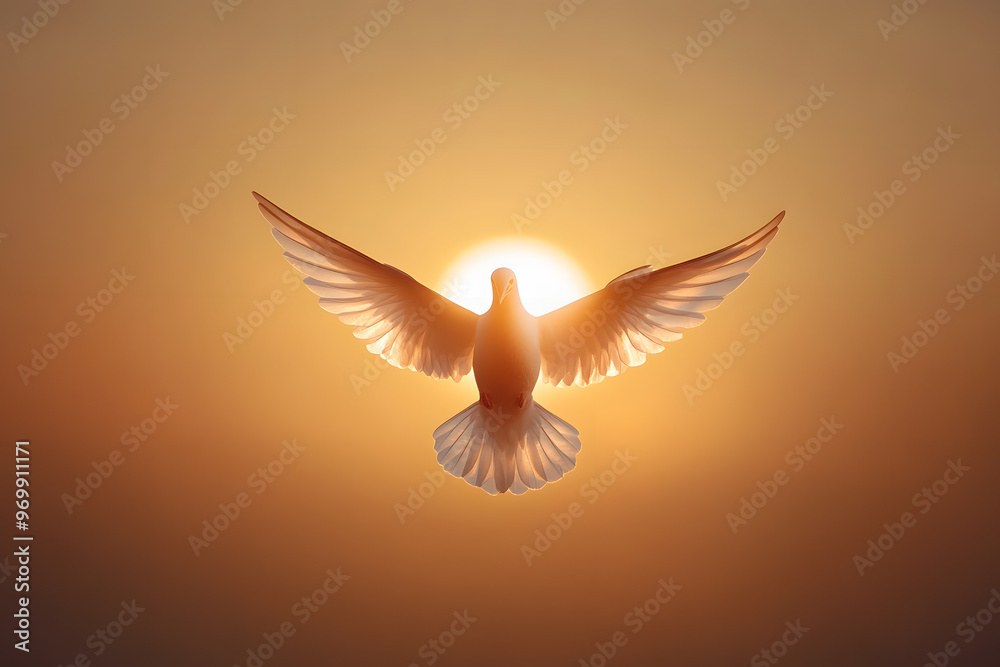 Obraz premium Divine Representation of the Holy Spirit as a Dove, Religious Symbolism and Spiritual Imagery