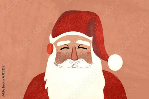 Serene Santa Claus illustration with textured background photo