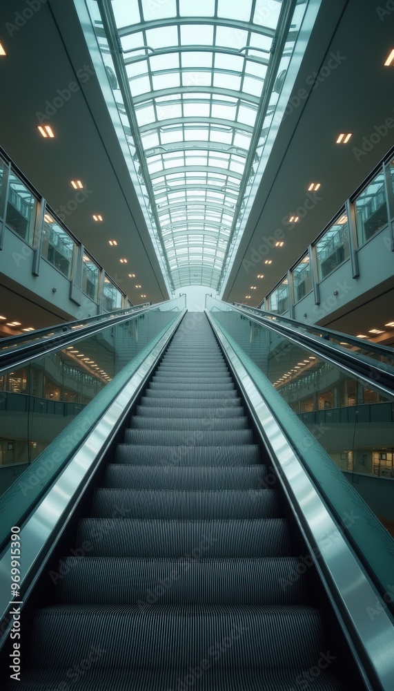 A modern escalator in a well-lit commercial space, symbolizing progress and movement towards new opportunities in business environments. A modern escalator in a well-lit commercial space, symbolizing progress and movement towards new opportunities in business environments.