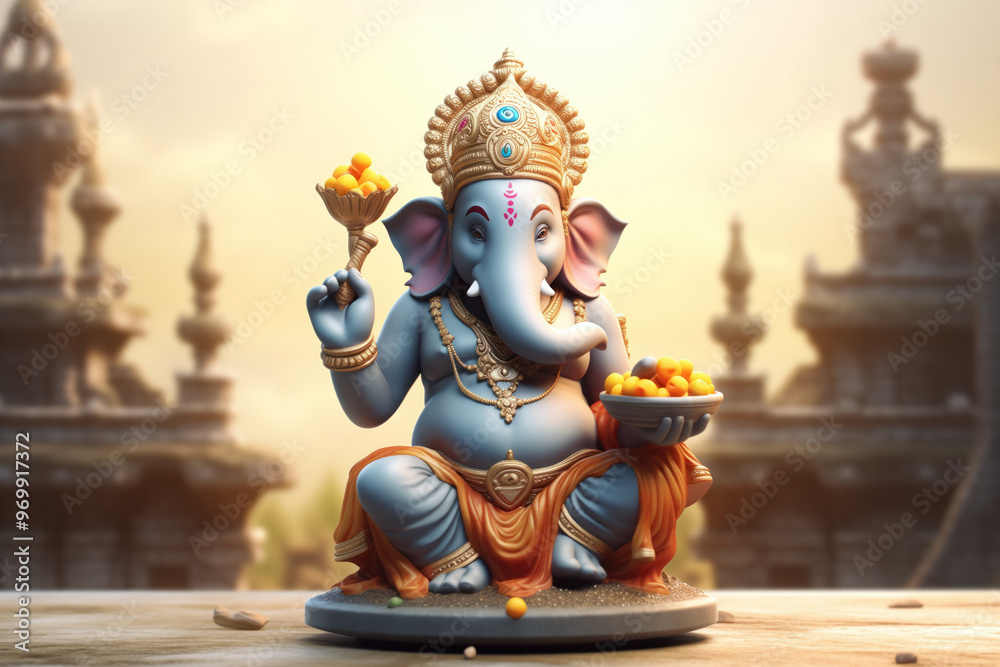 Hindu God Ganesha, Generative AI Hindu God Ganesha, Generative AI