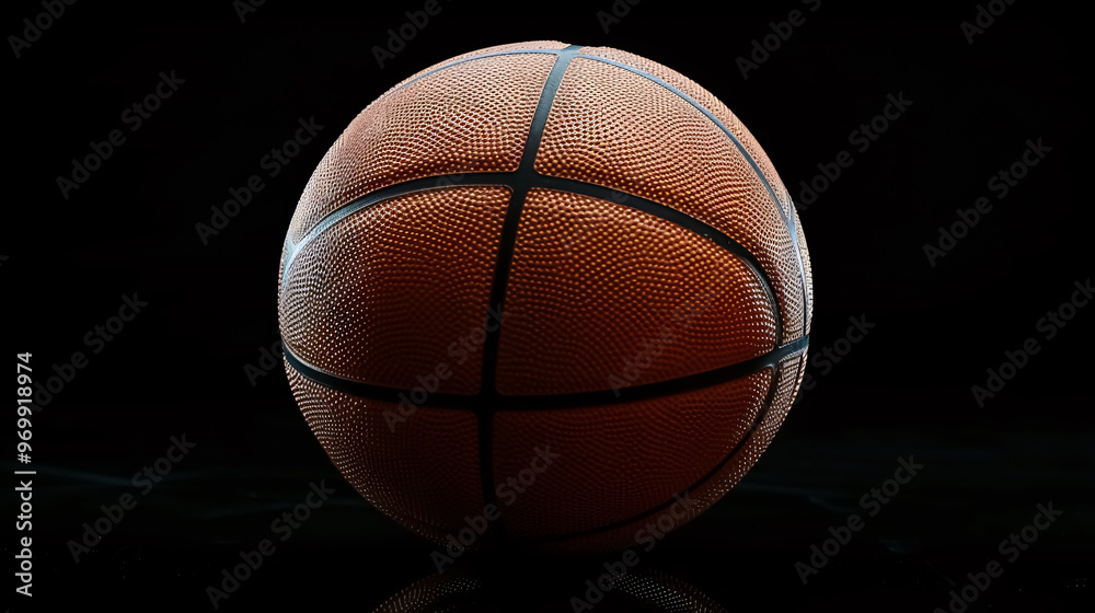 Obraz premium Basketball ball on a black background.