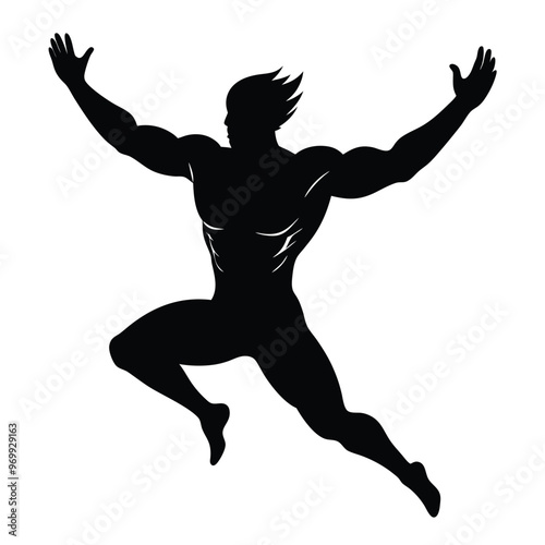 an energetic man concept on an isolated white background 