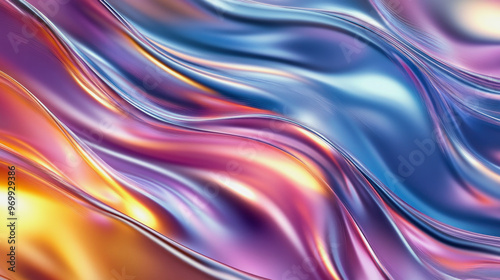 abstract metallic wavy background illustration in blue and purple color