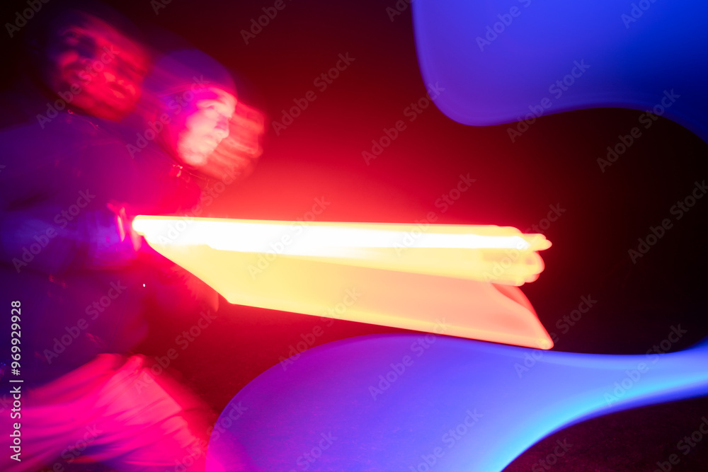 Fototapeta premium Light Saber Fight Long Exposure