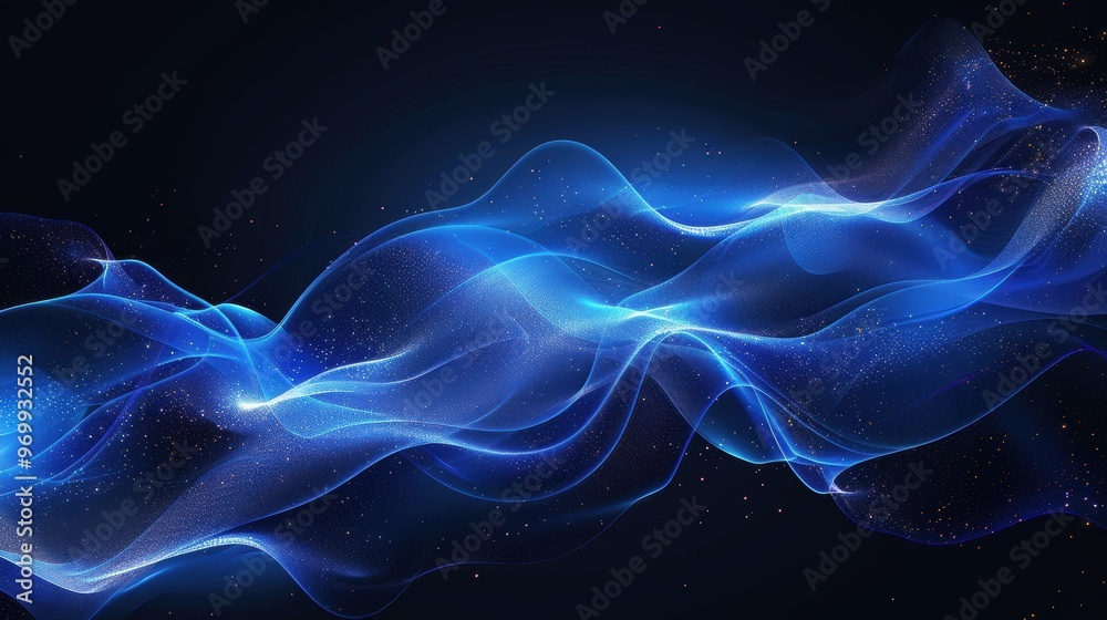 Blue wavy lines create an abstract background perfect for digital art and design projects Blue wavy lines create an abstract background perfect for digital art and design projects