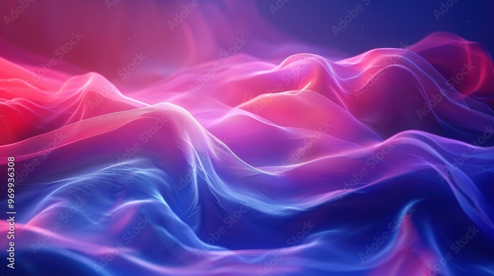 Obraz premium Vibrant abstract waves create a captivating, mesmerizing background for the eye
