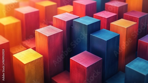 Colorful abstract geometric blocks