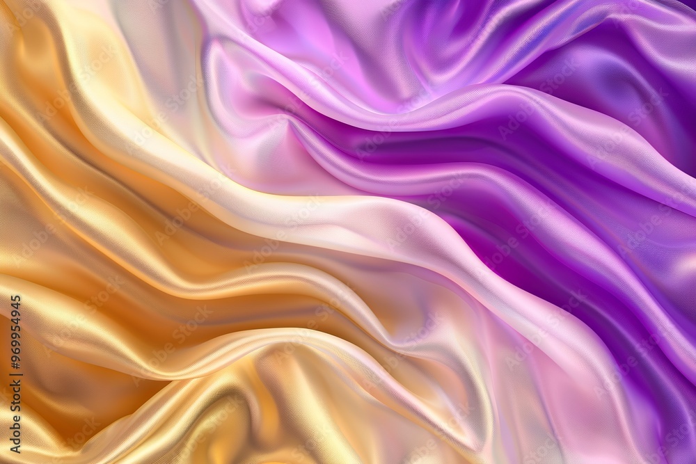 Obraz premium A purple and yellow fabric with a wave pattern,